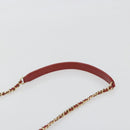 CHANEL Matelasse Chain Shoulder Bag Lamb Skin Red Gold Tone CC Auth 195253SM-8