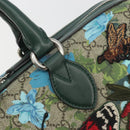 GUCCI GG Supreme Boston Bag PVC Leather 2way Green Silver 409527 Auth 195254SAM-19
