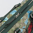 GUCCI GG Supreme Boston Bag PVC Leather 2way Green Silver 409527 Auth 195254SAM-20