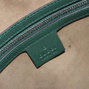 GUCCI GG Supreme Boston Bag PVC Leather 2way Green Silver 409527 Auth 195254SAM-21