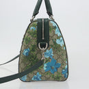 GUCCI GG Supreme Boston Bag PVC Leather 2way Green Silver 409527 Auth 195254SAM-4