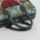GUCCI GG Supreme Boston Bag PVC Leather 2way Green Silver 409527 Auth 195254SAM-7
