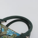 GUCCI GG Supreme Boston Bag PVC Leather 2way Green Silver 409527 Auth 195254SAM-8