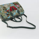 GUCCI GG Supreme Boston Bag PVC Leather 2way Green Silver 409527 Auth 195254SAM-9