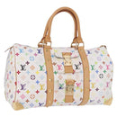 LOUIS VUITTON Monogram Multicolor Keepall 45 Bag White M92641 LV Auth 195255SM-1