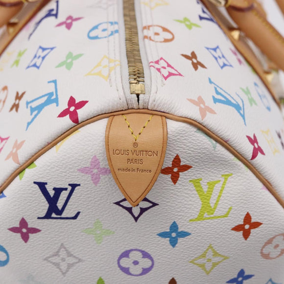 LOUIS VUITTON Monogram Multicolor Keepall 45 Bag White M92641 LV Auth 195255SM