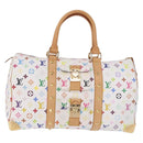 LOUIS VUITTON Monogram Multicolor Keepall 45 Bag White M92641 LV Auth 195255SM-13