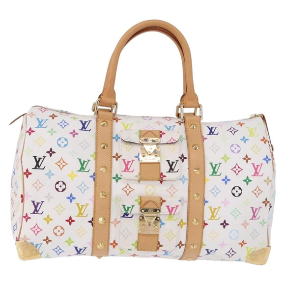 LOUIS VUITTON Monogram Multicolor Keepall 45 Bag White M92641 LV Auth 195255SM