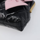 CHANEL Chain Matelasse Shoulder Bag Patent leather Black Gold CC Auth 195256M-8