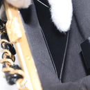 CHANEL Chain Matelasse Shoulder Bag Patent leather Black Gold CC Auth 195256M-21