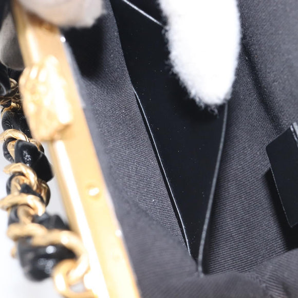 CHANEL Chain Matelasse Shoulder Bag Patent leather Black Gold CC Auth 195256M