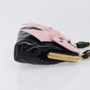 CHANEL Chain Matelasse Shoulder Bag Patent leather Black Gold CC Auth 195256M-3