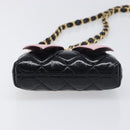 CHANEL Chain Matelasse Shoulder Bag Patent leather Black Gold CC Auth 195256M-5