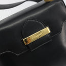 Salvatore Ferragamo Shoulder Bag Leather Black Gold Auth 195262-17