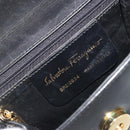 Salvatore Ferragamo Shoulder Bag Leather Black Gold Auth 195262-12