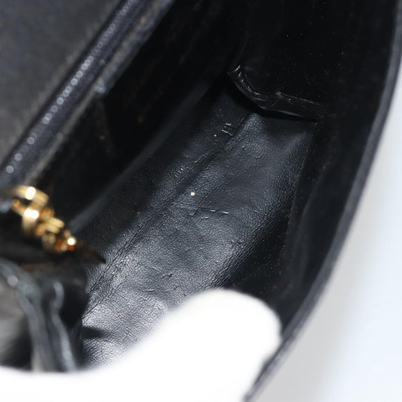 Salvatore Ferragamo Shoulder Bag Leather Black Gold Auth 195262