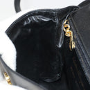 Salvatore Ferragamo Shoulder Bag Leather Black Gold Auth 195262-20