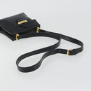 Salvatore Ferragamo Shoulder Bag Leather Black Gold Auth 195262-7