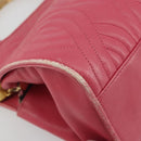 FENDI Macaroni Hand Bag Leather 2way Pink Gold Auth 195263-13