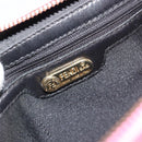 FENDI Macaroni Hand Bag Leather 2way Pink Gold Auth 195263-19