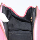 FENDI Macaroni Hand Bag Leather 2way Pink Gold Auth 195263-22