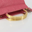 FENDI Macaroni Hand Bag Leather 2way Pink Gold Auth 195263-7