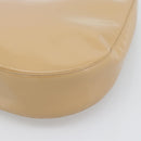 Salvatore Ferragamo Gancini Shoulder Bag Patent Leather Beige Silver Auth 195268-12