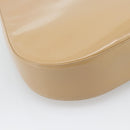 Salvatore Ferragamo Gancini Shoulder Bag Patent Leather Beige Silver Auth 195268-13