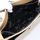 Salvatore Ferragamo Gancini Shoulder Bag Patent Leather Beige Silver Auth 195268-20