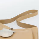 Salvatore Ferragamo Gancini Shoulder Bag Patent Leather Beige Silver Auth 195268-8