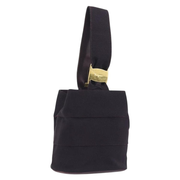 Salvatore Ferragamo Vala Hand Bag Canvas Purple Gold Auth 195276