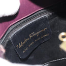 Salvatore Ferragamo Vala Hand Bag Canvas Purple Gold Auth 195276-15