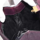 Salvatore Ferragamo Vala Hand Bag Canvas Purple Gold Auth 195276-17