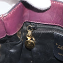 Salvatore Ferragamo Vala Hand Bag Canvas Purple Gold Auth 195276-19