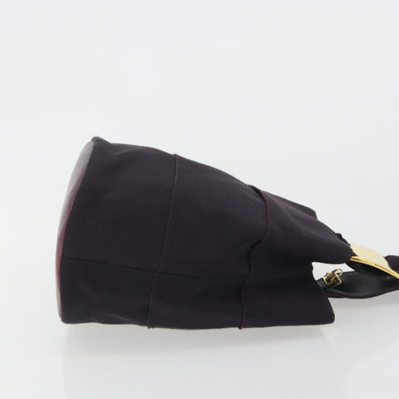 Salvatore Ferragamo Vala Hand Bag Canvas Purple Gold Auth 195276