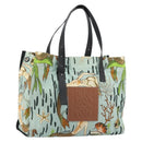 LOEWE Tote Bag Canvas Paula's Ibiza Collaboration Light Blue Silver Auth 195281A-1