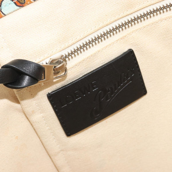 LOEWE Tote Bag Canvas Paula's Ibiza Collaboration Light Blue Silver Auth 195281A