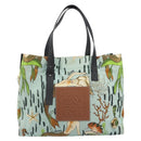 LOEWE Tote Bag Canvas Paula's Ibiza Collaboration Light Blue Silver Auth 195281A-13