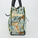 LOEWE Tote Bag Canvas Paula's Ibiza Collaboration Light Blue Silver Auth 195281A-4
