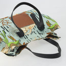 LOEWE Tote Bag Canvas Paula's Ibiza Collaboration Light Blue Silver Auth 195281A-6