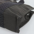 HERMES Her LinePM Hand Bag Canvas Gray Silver Auth 195282A-9