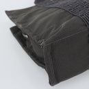 HERMES Her LinePM Hand Bag Canvas Gray Silver Auth 195282A-14
