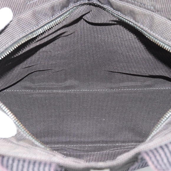 HERMES Her LinePM Hand Bag Canvas Gray Silver Auth 195282A