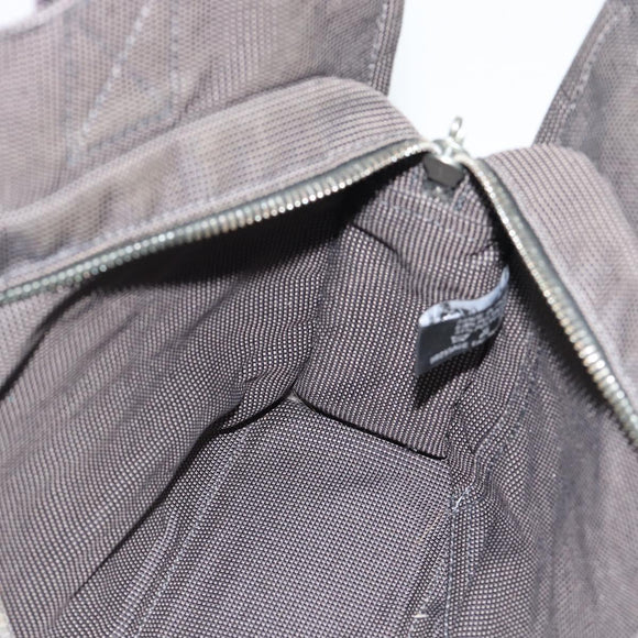 HERMES Her LinePM Hand Bag Canvas Gray Silver Auth 195282A