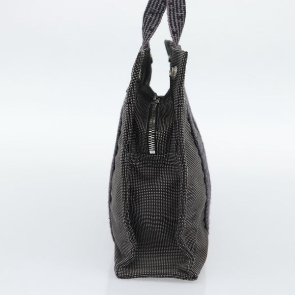 HERMES Her LinePM Hand Bag Canvas Gray Silver Auth 195282A