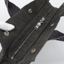 HERMES Her LinePM Hand Bag Canvas Gray Silver Auth 195282A-6