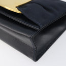 Salvatore Ferragamo Vala Shoulder Bag Canvas Navy Gold Auth 195283-10