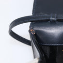 Salvatore Ferragamo Vala Shoulder Bag Canvas Navy Gold Auth 195283-20