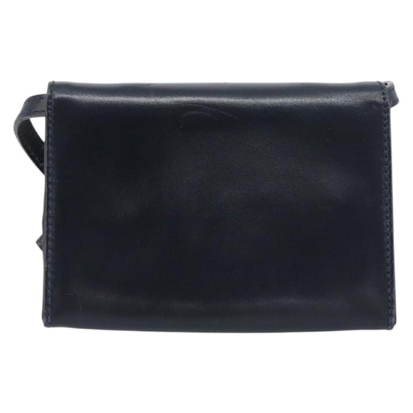 Salvatore Ferragamo Vala Shoulder Bag Canvas Navy Gold Auth 195283