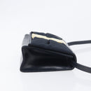Salvatore Ferragamo Vala Shoulder Bag Canvas Navy Gold Auth 195283-4